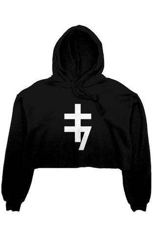 Alesi Apparel Double Cross Crop Top Hoodie 