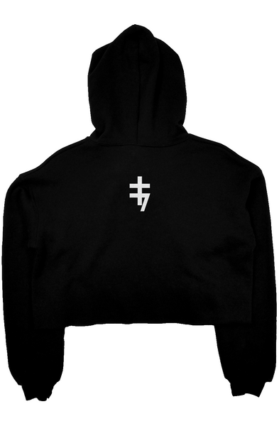 Alesi Apparel Double Cross Crop Top Hoodie 